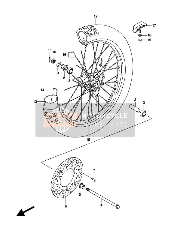 Suzuki RM85 (LW) 2018 Front Wheel for a 2018 Suzuki RM85 (LW)