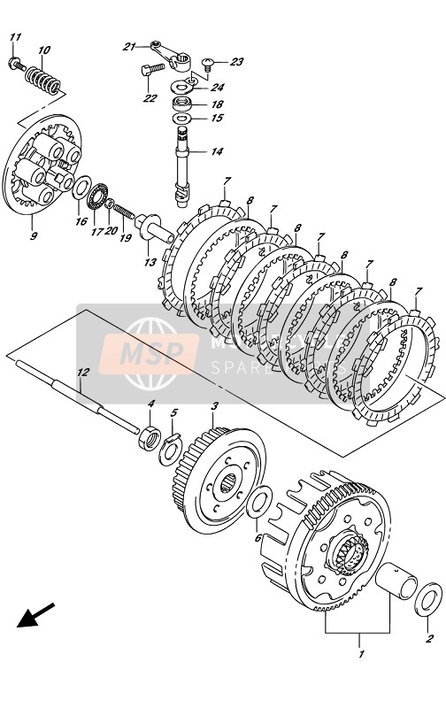 Suzuki DR-Z125L 2019 Clutch for a 2019 Suzuki DR-Z125L