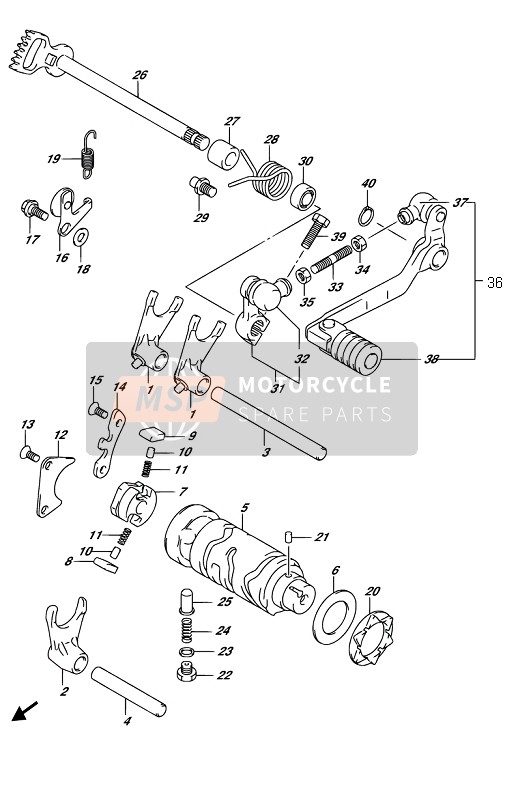 Suzuki DR-Z125L 2019 Palanca de cambios para un 2019 Suzuki DR-Z125L