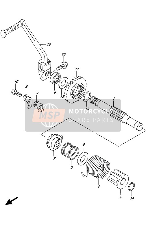 Suzuki DR-Z125L 2019 Kick Starter for a 2019 Suzuki DR-Z125L