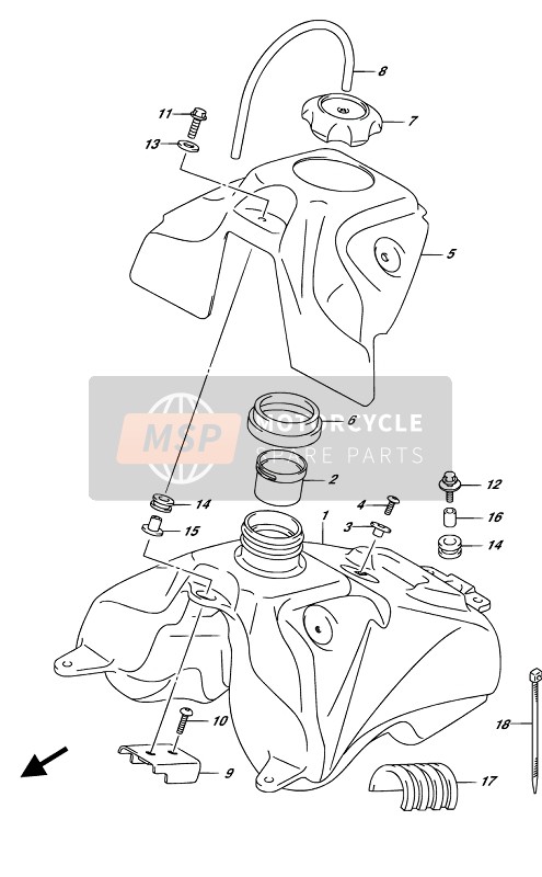 Suzuki DR-Z125L 2019 Tank für ein 2019 Suzuki DR-Z125L