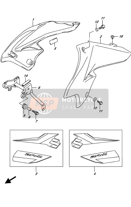 Suzuki DR-Z125L 2019 Fuel Tank Cover for a 2019 Suzuki DR-Z125L