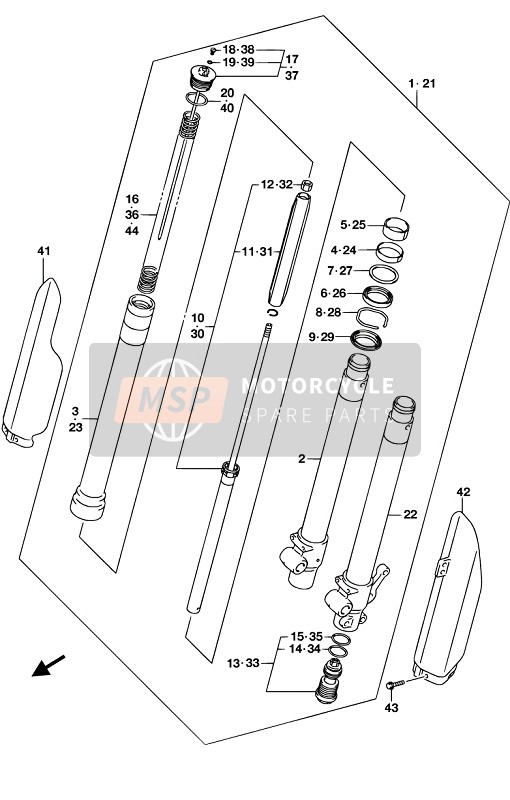 Suzuki RM85 2019 Amortisseur de fourche avant pour un 2019 Suzuki RM85