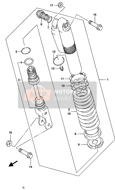 Suzuki RM85 2019 Rear Shock Absorber for a 2019 Suzuki RM85