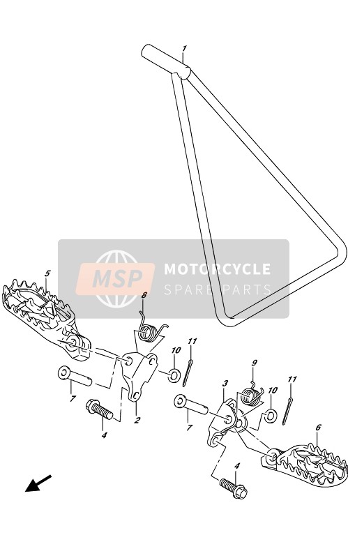 Suzuki RM-Z250 2019 Repose Pieds pour un 2019 Suzuki RM-Z250