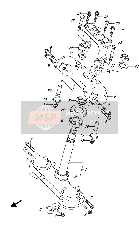 Suzuki RM-Z250 2019 GABELBRÜCKE für ein 2019 Suzuki RM-Z250