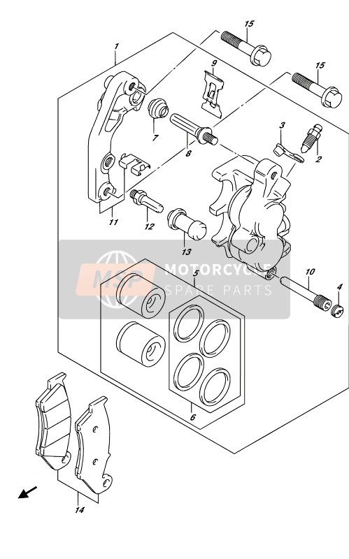 Suzuki RM-Z250 2019 Front Caliper for a 2019 Suzuki RM-Z250