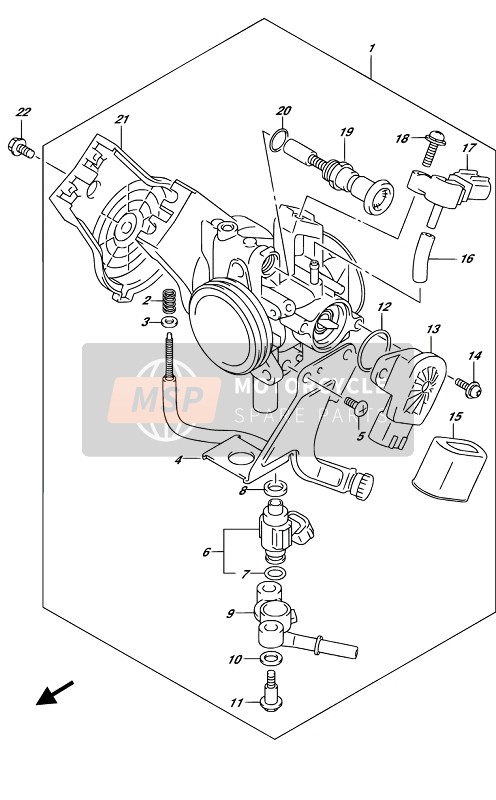 Suzuki RM-Z450 2019 Throttle Body for a 2019 Suzuki RM-Z450