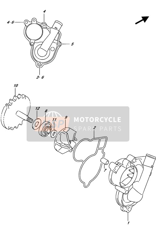 Suzuki RM-Z450 2019 Bomba de agua para un 2019 Suzuki RM-Z450