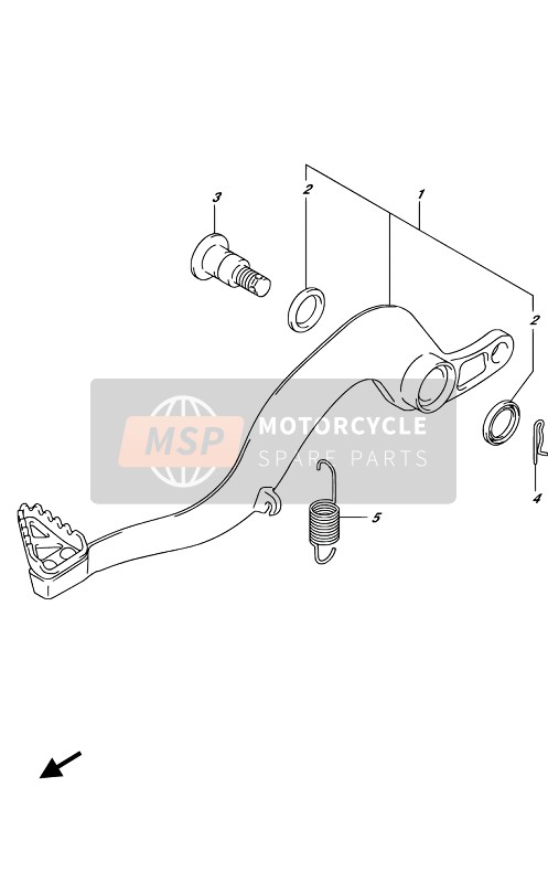 Suzuki RM-Z450 2019 Pedal de freno para un 2019 Suzuki RM-Z450