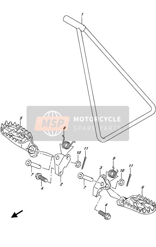 Suzuki RM-Z450 2019 Poggiapiedi per un 2019 Suzuki RM-Z450