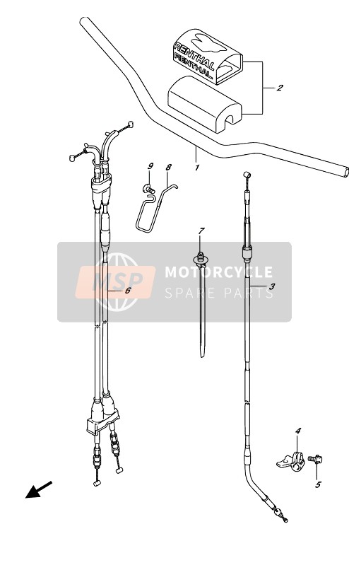 Suzuki RM-Z450 2019 Manubrio per un 2019 Suzuki RM-Z450