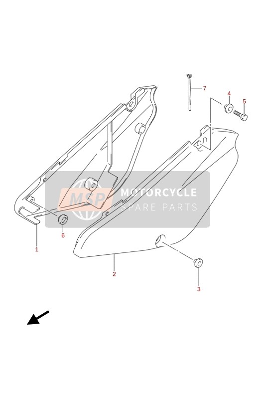 Suzuki RM85L 2020 Couverture de cadre pour un 2020 Suzuki RM85L