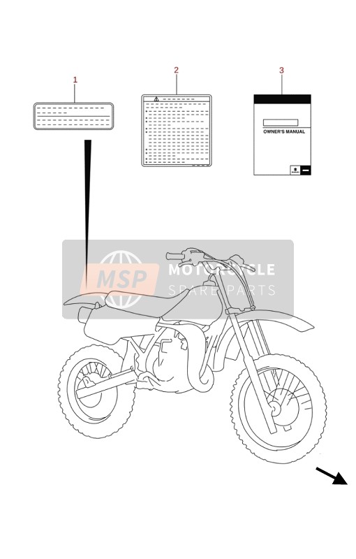 Suzuki RM85L 2020 Étiquette pour un 2020 Suzuki RM85L