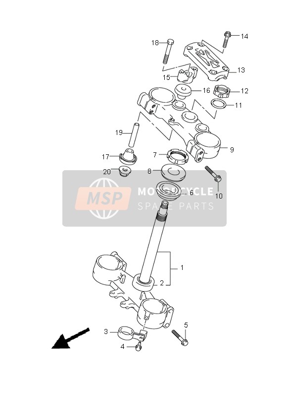 Suzuki RM250-Z 2006 Steering Stem for a 2006 Suzuki RM250-Z