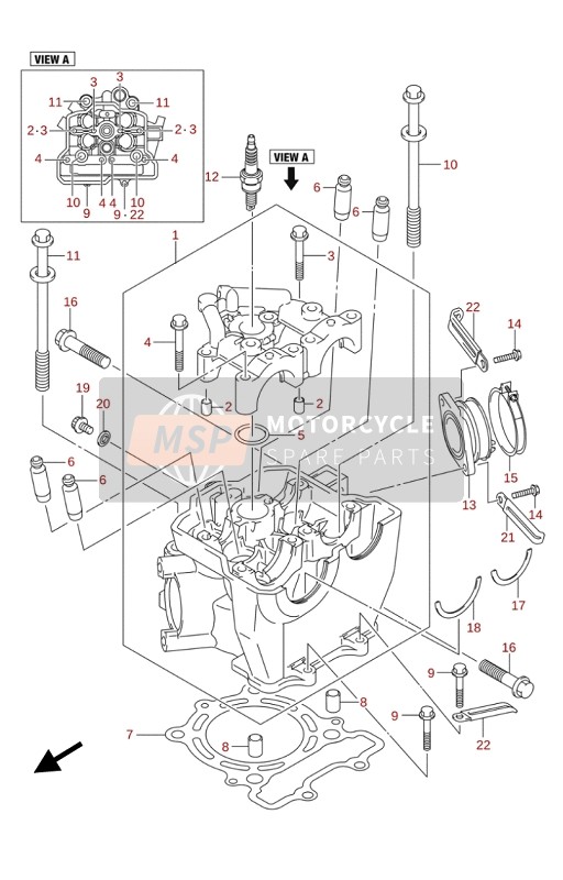 Suzuki RM-Z250 2020 Testata per un 2020 Suzuki RM-Z250