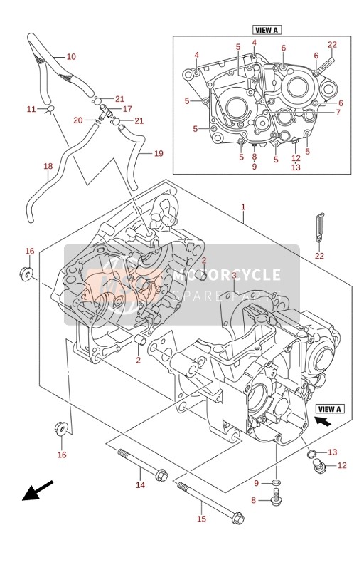 Suzuki RM-Z250 2020 Caja Del Cigüeñal para un 2020 Suzuki RM-Z250