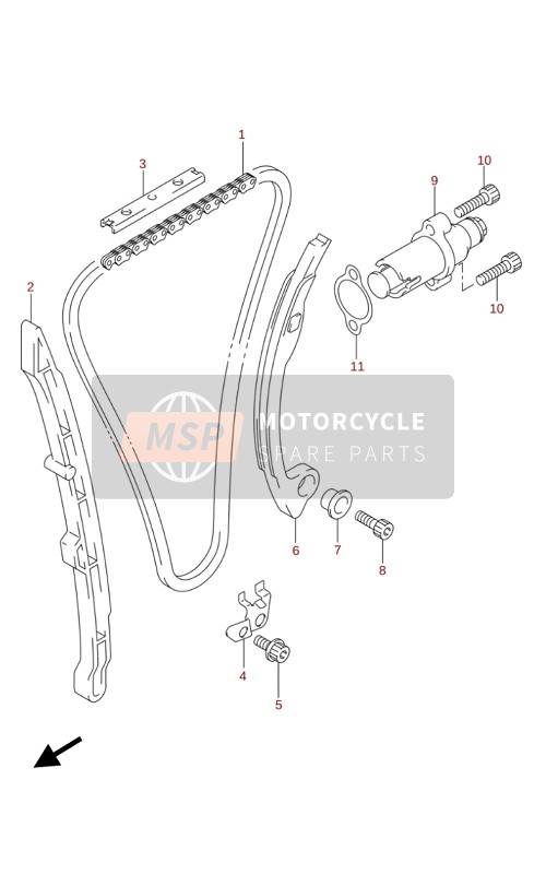 Suzuki RM-Z250 2020 Cadena de leva para un 2020 Suzuki RM-Z250