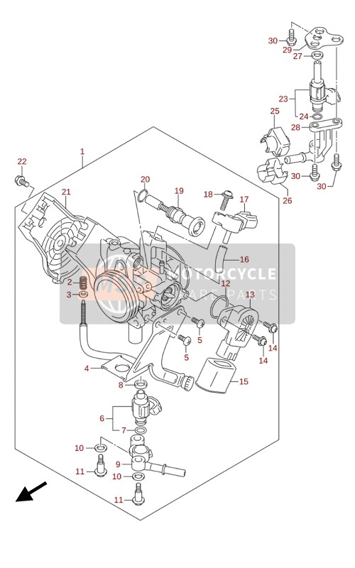 Suzuki RM-Z250 2020 Cuerpo del acelerador para un 2020 Suzuki RM-Z250