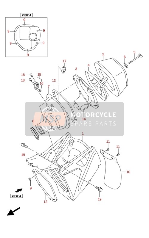 Suzuki RM-Z250 2020 Filtro de aire para un 2020 Suzuki RM-Z250