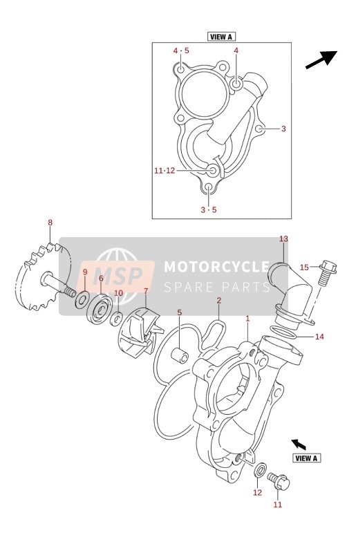 Suzuki RM-Z250 2020 WATER PUMP for a 2020 Suzuki RM-Z250