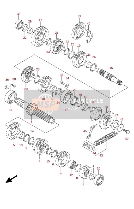 Suzuki RM-Z250 2020 TRANSMISSION for a 2020 Suzuki RM-Z250