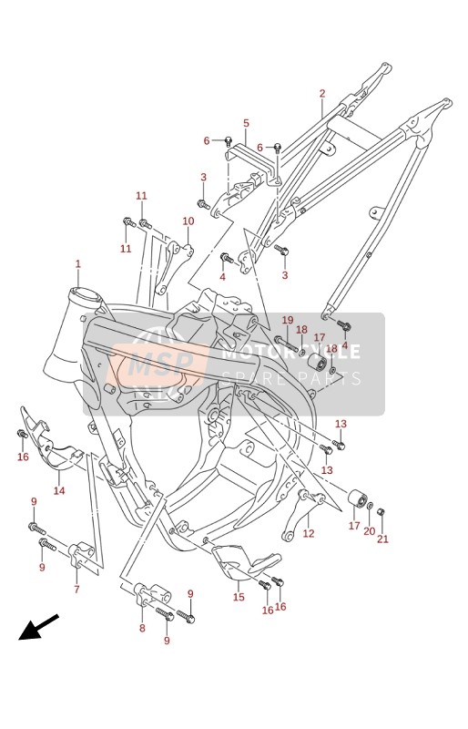 Suzuki RM-Z250 2020 Cuadro para un 2020 Suzuki RM-Z250