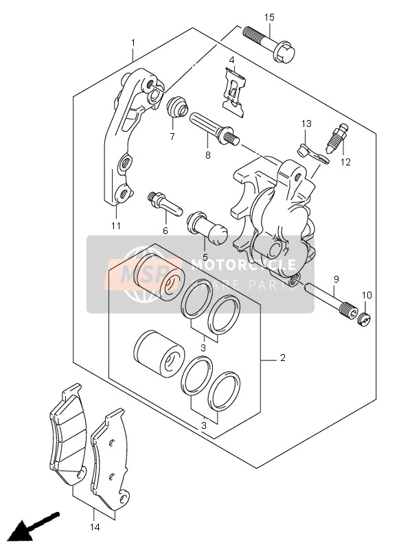 Suzuki RM250-Z 2006 Front Caliper for a 2006 Suzuki RM250-Z