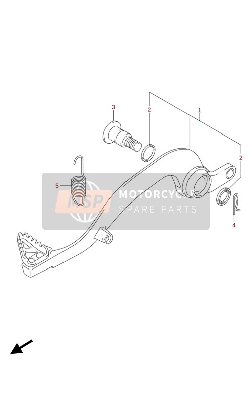 Suzuki RM-Z250 2020 Pedal de freno para un 2020 Suzuki RM-Z250