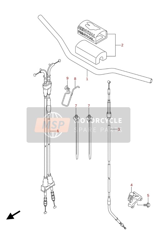 Suzuki RM-Z250 2020 Manillar para un 2020 Suzuki RM-Z250