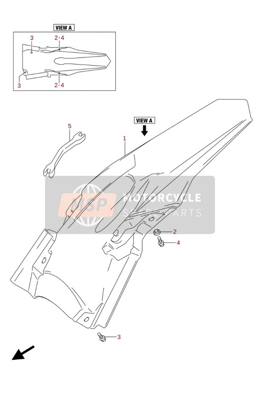 Suzuki RM-Z250 2020 Parafango posteriore per un 2020 Suzuki RM-Z250