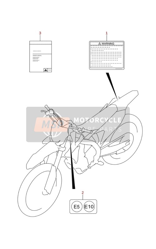 Suzuki RM-Z250 2020 LABEL for a 2020 Suzuki RM-Z250