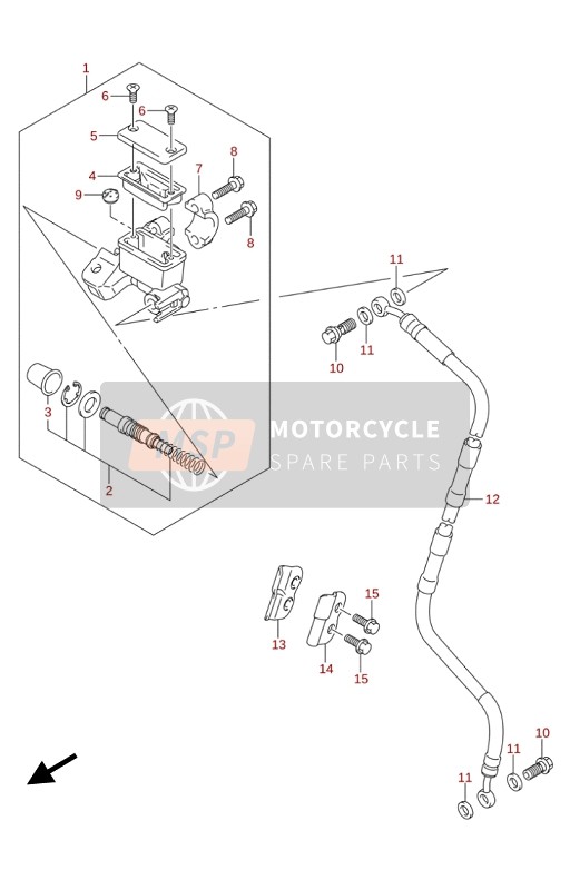 Suzuki RM-Z250 2020 HAUPTZYLINDER VORNE für ein 2020 Suzuki RM-Z250