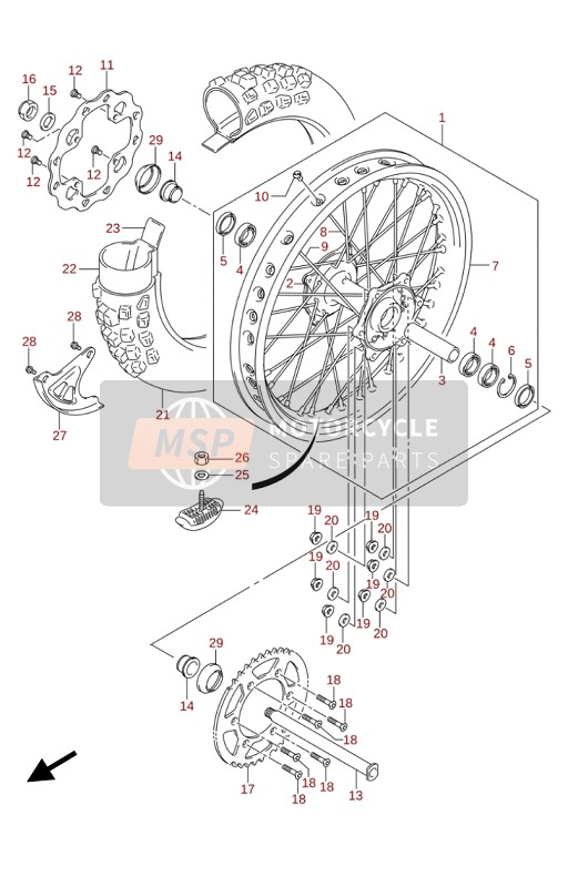 Suzuki RM-Z250 2020 Roue arrière pour un 2020 Suzuki RM-Z250