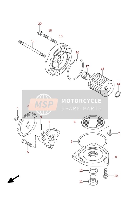 Suzuki DR-Z125L 2021 Oliepomp voor een 2021 Suzuki DR-Z125L