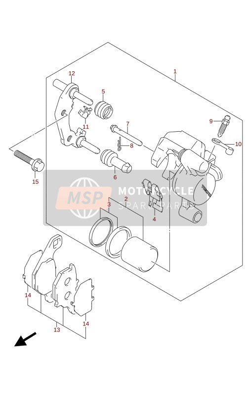 Suzuki DR-Z125L 2021 Remklauw Voorzijde voor een 2021 Suzuki DR-Z125L