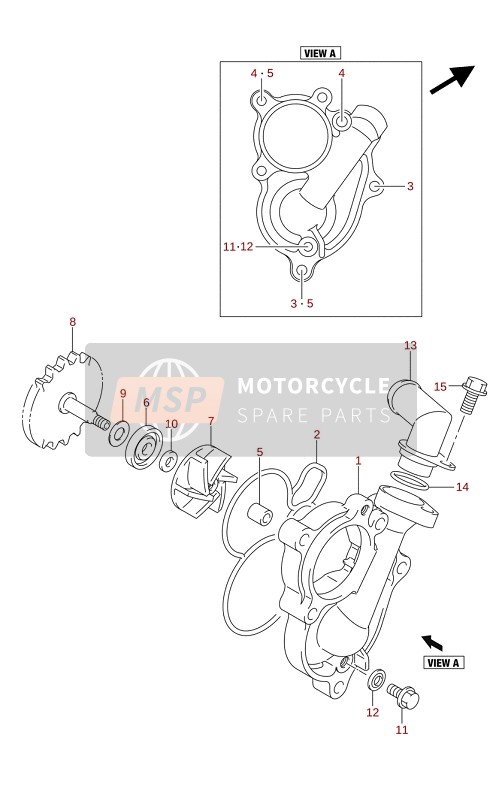 Suzuki RM-Z250 2021 Bomba de agua para un 2021 Suzuki RM-Z250