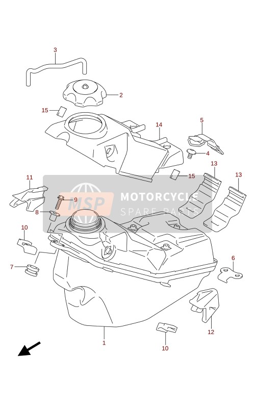 Suzuki RM-Z250 2021 Serbatoio di carburante per un 2021 Suzuki RM-Z250