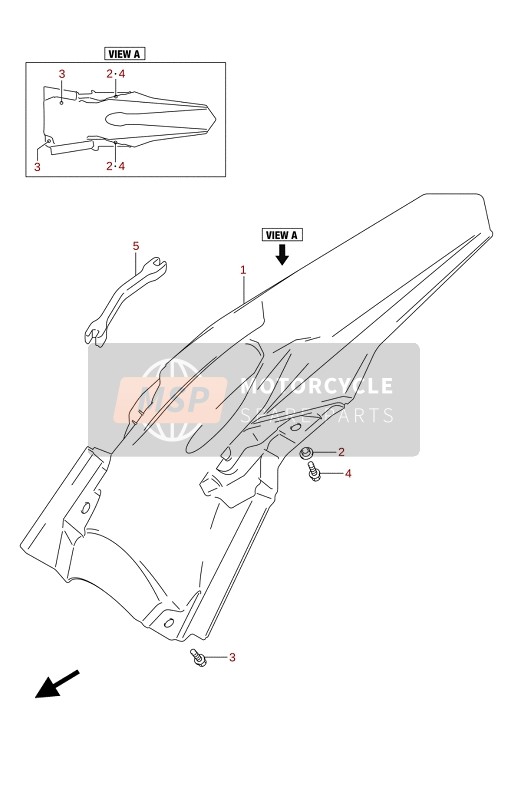 Suzuki RM-Z250 2021 HINTERER KOTFLÜGEL für ein 2021 Suzuki RM-Z250