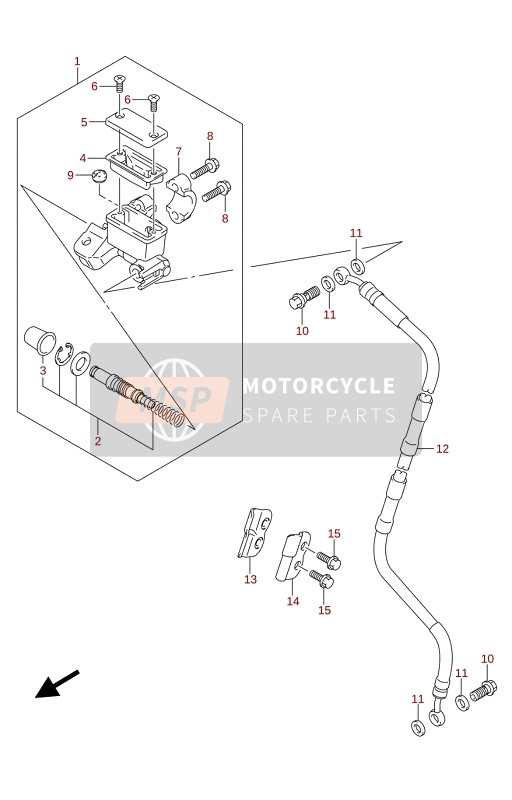 Suzuki RM-Z250 2021 Cilindro maestro delantero para un 2021 Suzuki RM-Z250