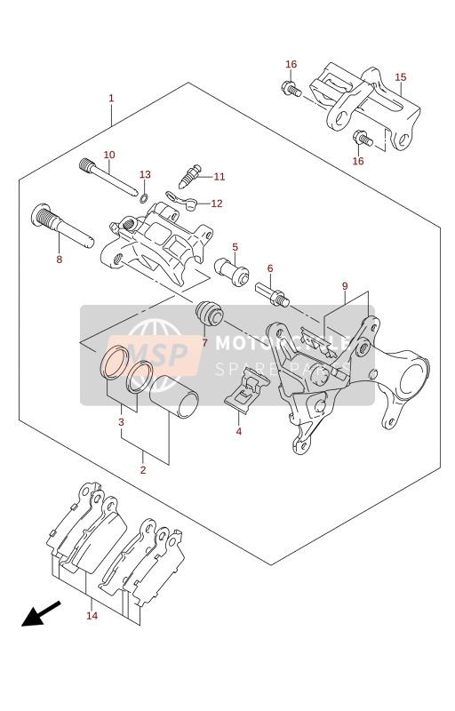 Suzuki RM-Z250 2021 Calibre trasero para un 2021 Suzuki RM-Z250