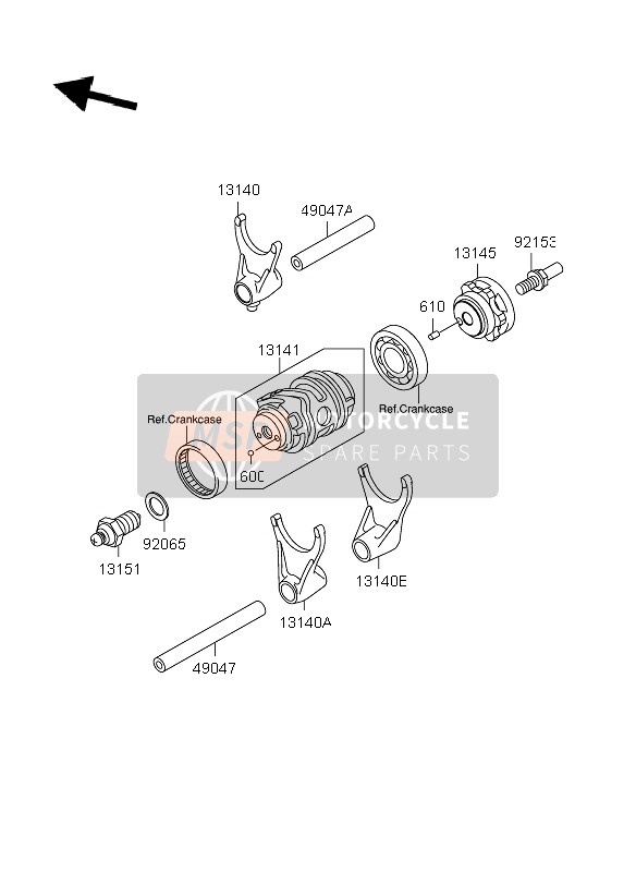 Suzuki RM-Z250 2006 Gear Change & Drum Shift Fork for a 2006 Suzuki RM-Z250