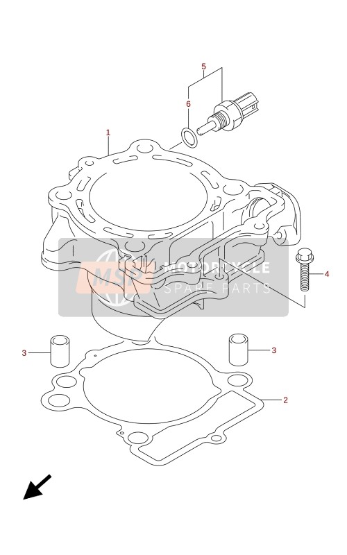 Suzuki RM-Z250 2022 Cilinder voor een 2022 Suzuki RM-Z250