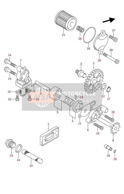 Suzuki RM-Z250 2022 Pompa dell'olio per un 2022 Suzuki RM-Z250