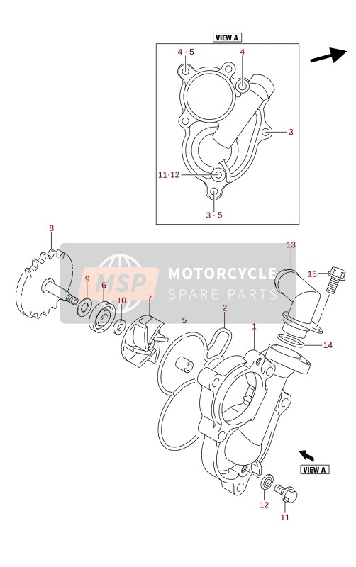 Suzuki RM-Z250 2022 WATER PUMP for a 2022 Suzuki RM-Z250