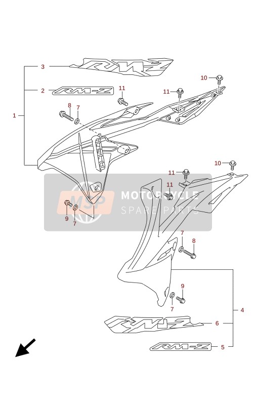 Suzuki RM-Z250 2022 KÜHLERHAUBE für ein 2022 Suzuki RM-Z250