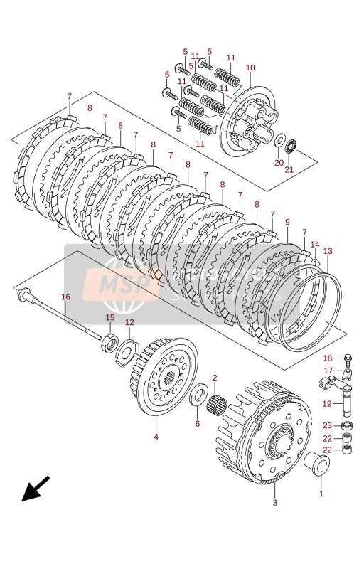 Suzuki RM-Z250 2022 CLUTCH for a 2022 Suzuki RM-Z250