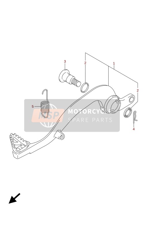 Suzuki RM-Z250 2022 Pédale de frein pour un 2022 Suzuki RM-Z250