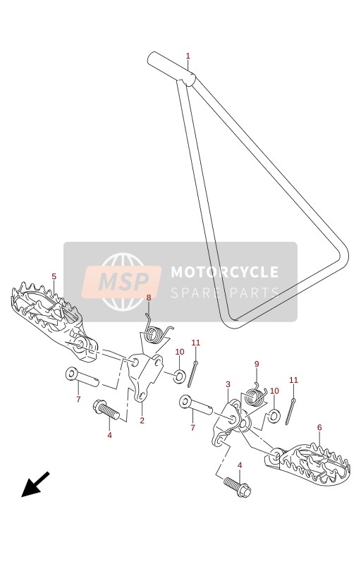 Suzuki RM-Z250 2022 Poggiapiedi per un 2022 Suzuki RM-Z250