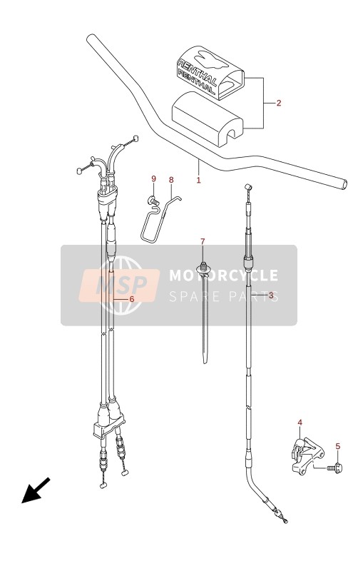 Suzuki RM-Z250 2022 Guidon pour un 2022 Suzuki RM-Z250